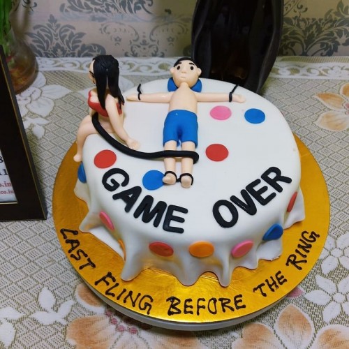 Game Over Bachelorette Theme Cake Delivery in Ghaziabad