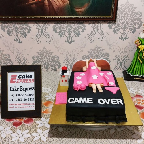 First Night Game Over Fondant Cake Delivery in Ghaziabad