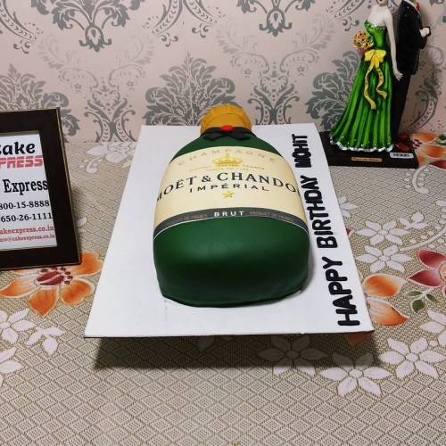 Champagne Bottle Fondant Cake Delivery in Ghaziabad