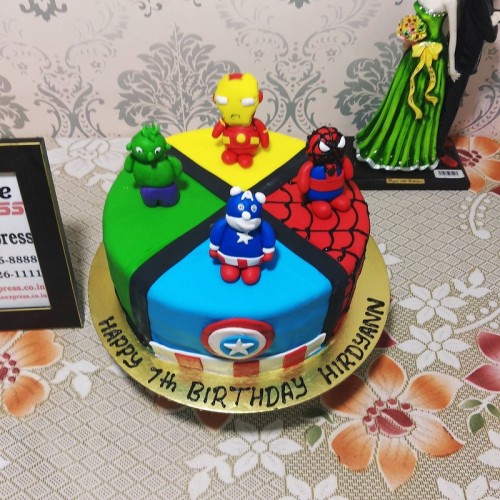 Avengers Toy Fondant Cake Delivery in Ghaziabad