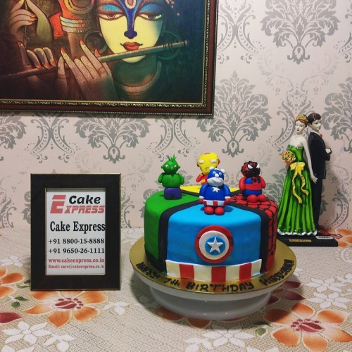 Avengers Toy Fondant Cake Delivery in Ghaziabad