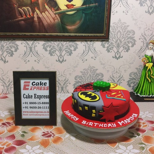 Energetic Avengers Fondant Cake Delivery in Ghaziabad