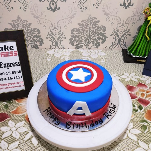 Captain America Fondant Cake Delivery in Ghaziabad