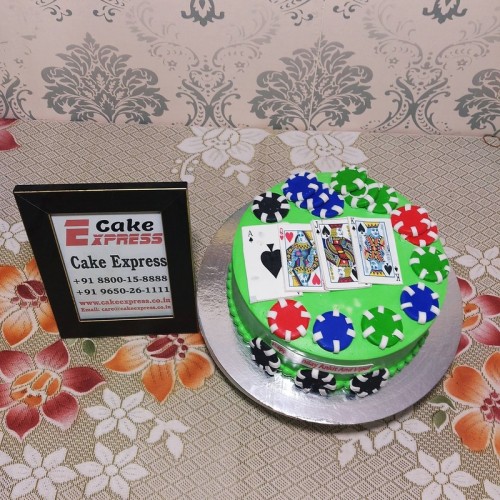 Casino Theme Semi Fondant Cake Delivery in Ghaziabad