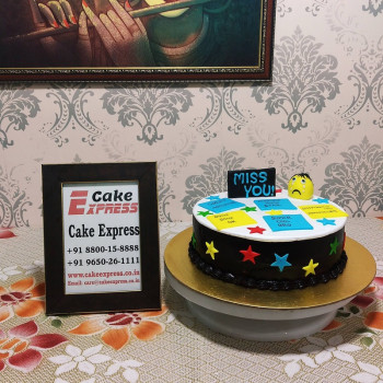 Farewell Theme Semi Fondant Cake