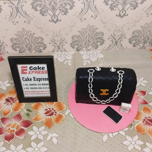 Classy Chanel Theme Fondant Cake Delivery in Ghaziabad