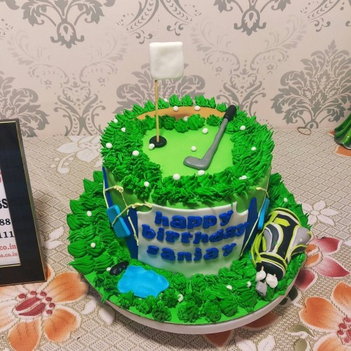 Golf Course Theme Fondant Cake Delivery in Ghaziabad