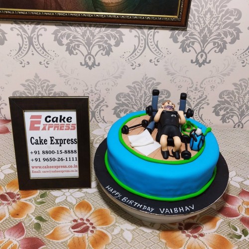 Gymaholic Guy Theme Cake Delivery in Ghaziabad