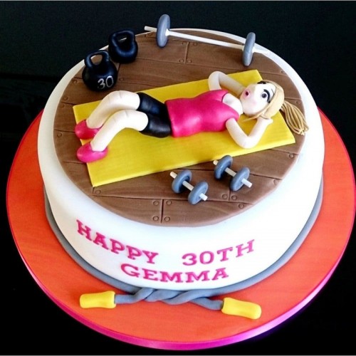 Freakin Fit Girl Theme Fondant Cake Delivery in Ghaziabad