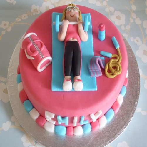 Girl Gym Theme Fondant Cake Delivery in Ghaziabad
