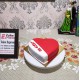 Red & White Love Fondant Cake Delivery in Ghaziabad