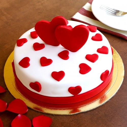 Floating Hearts Fondant Cake Delivery in Ghaziabad