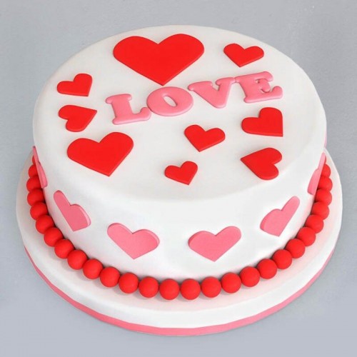 Hearts Love Fondant Cake Delivery in Ghaziabad