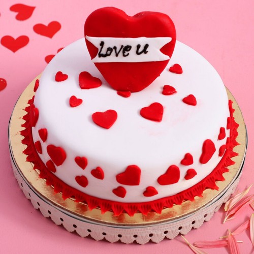 Love U Hearts Designer Fondant Cake Delivery in Ghaziabad