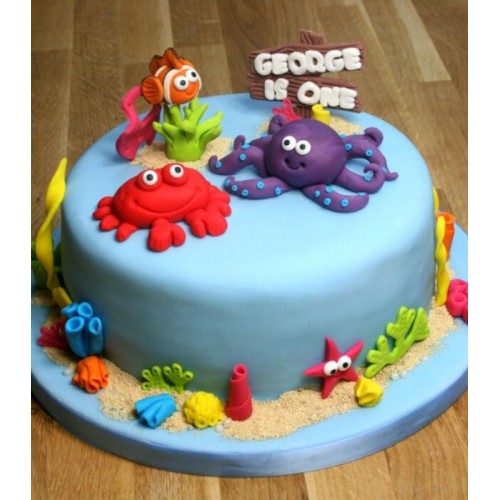 Sea Themed Fondant Cake Delivery in Ghaziabad