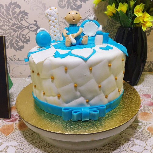 Baby 1st Birthday Fondant Cake Delivery in Ghaziabad