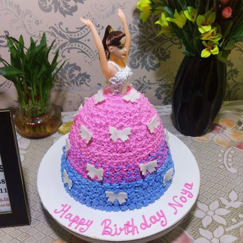 Barbie Doll Pink and Purple Cake Delivery in Ghaziabad