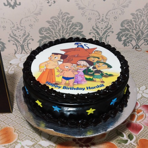 Chota Bheem & Friends Chocolate Cake Delivery in Ghaziabad