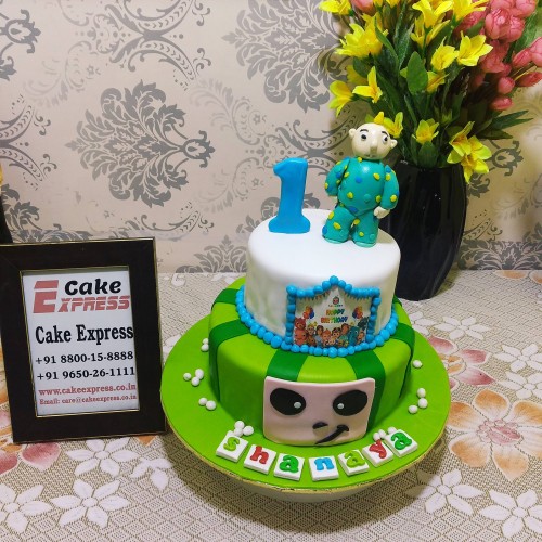 Cocomelon Theme Fondant Cake Delivery in Ghaziabad