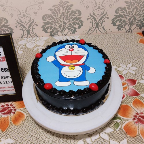 Doraemon Round Chocolate Photo Cake Delivery in Ghaziabad