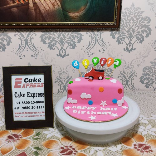 Half Birthday Fondant Cake Delivery in Ghaziabad