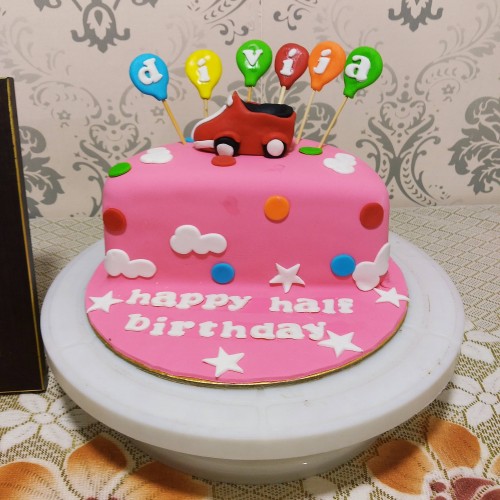 Half Birthday Fondant Cake Delivery in Ghaziabad