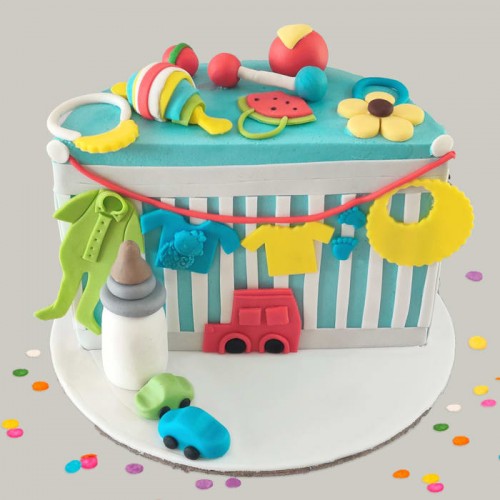 All Things Baby Half Year Birthday Fondant Cake Delivery in Ghaziabad