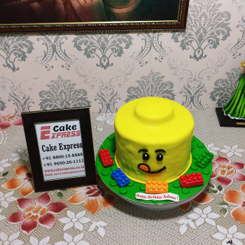 Lego Head Fondant Cake