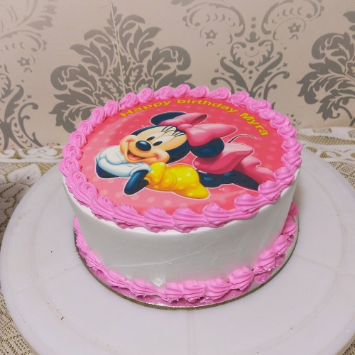 Disney Minnie Mouse Round Photo Cake Delivery in Ghaziabad