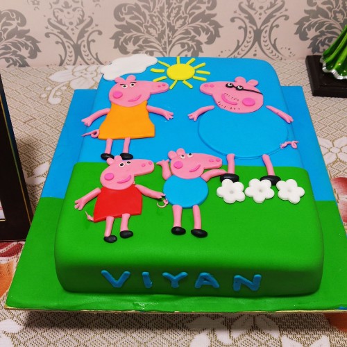 Peppa Pig Family Designer Cake Delivery in Ghaziabad
