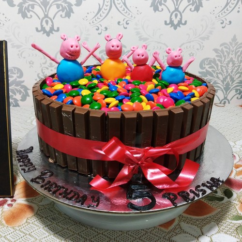 Peppa Pig Chocolate Gems Cake Delivery in Ghaziabad