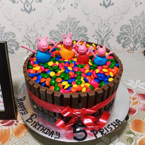 Peppa Pig Chocolate Gems Cake Delivery in Ghaziabad