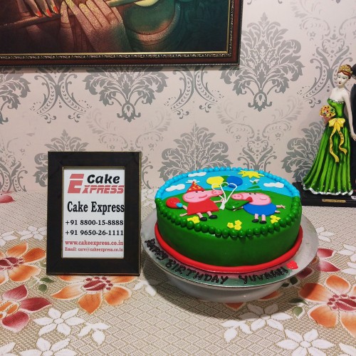 George & Peppa Pig Designer Cake Delivery in Ghaziabad