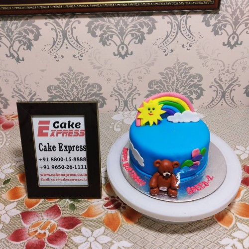 Rainbow Bear Fondant Cake Delivery in Ghaziabad