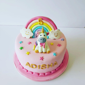 Unicorn Rainbow Fondant Cake