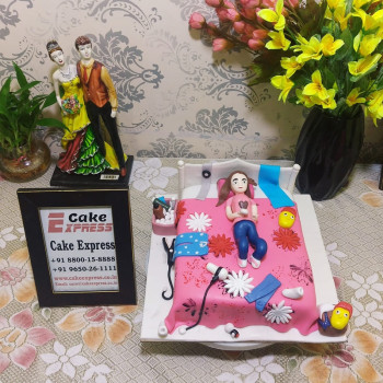 Lazy Girl Theme Customized Cake