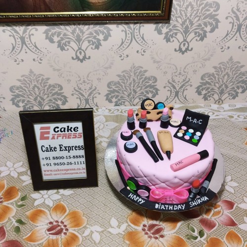 Makeup Themed Designer Cake Delivery in Ghaziabad