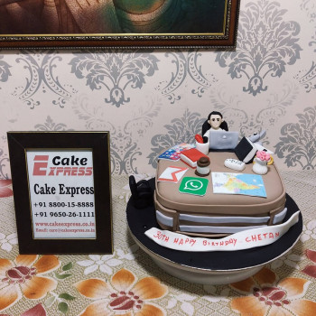 Workaholic Guy Professional Theme Cake