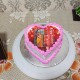 Heart Shape Pineapple Photo Cake Delivery in Ghaziabad