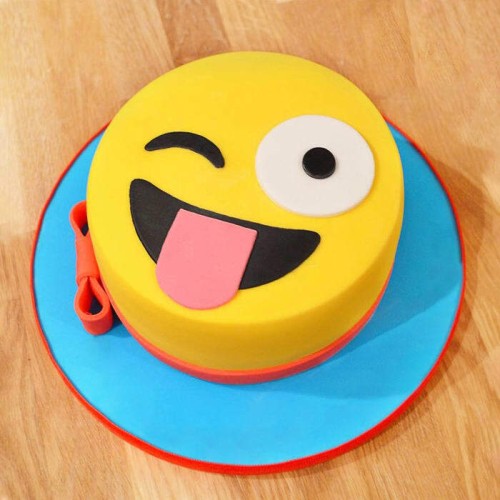 Naughty Wink Emoji Fondant Cake Delivery in Delhi NCR