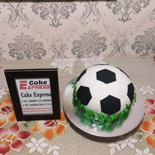 Football Shape Fondant Cake Delivery in Ghaziabad