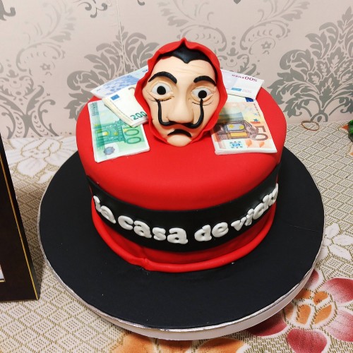 La Casa De Papel Theme Fondant Cake Delivery in Ghaziabad