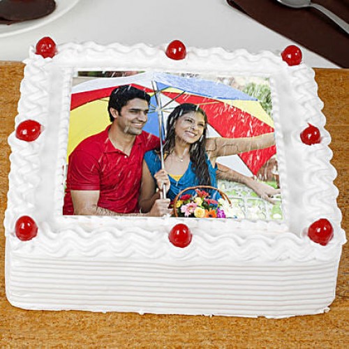 Pineapple Square Shape Photo Cake Delivery in Ghaziabad