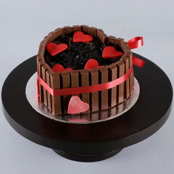 Heart Shaped KitKat Cake