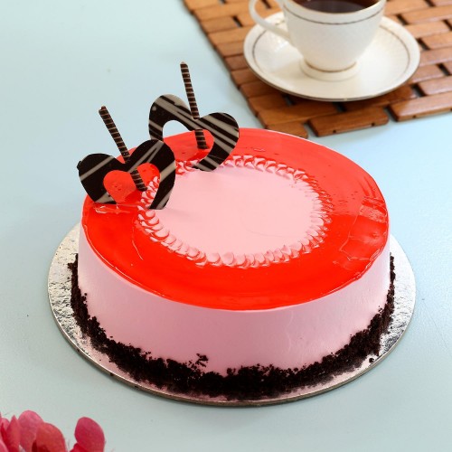 Red Glaze Strawberry Cake Delivery in Ghaziabad