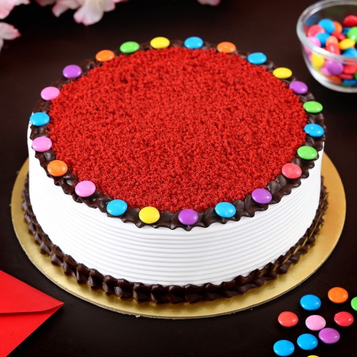Red Velvet Gems Cake Delivery in Ghaziabad