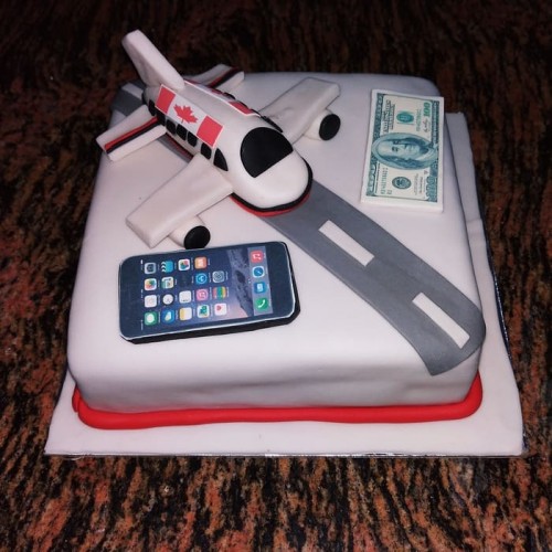 Airplain Theme Fondant Cake Delivery in Ghaziabad