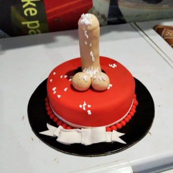 Dick Theme Fondant Cake