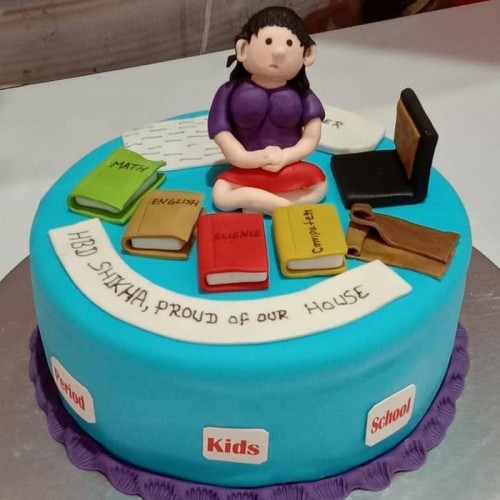 School Teacher Fondant Cake Delivery in Ghaziabad