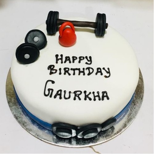 Basic Gym Dumbbell Fondant Cake Delivery in Ghaziabad